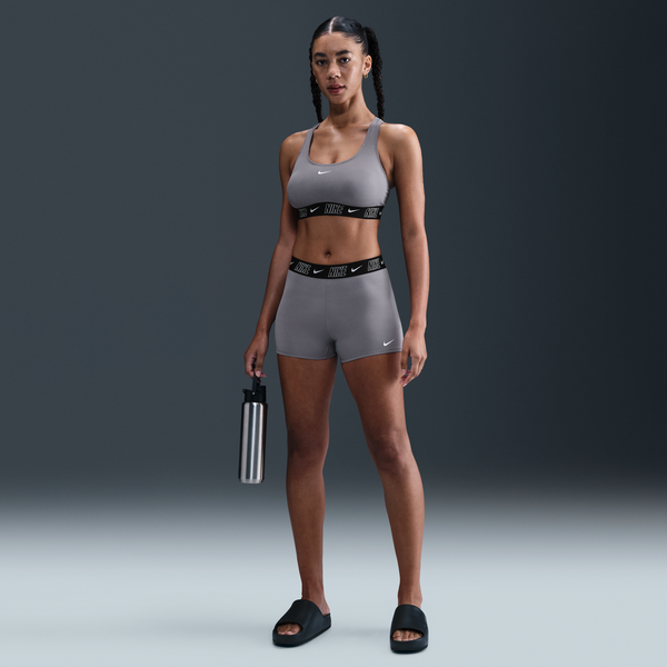 Shorts Kick Para Mujer Nike Swim Fusion Logo Tape Gris