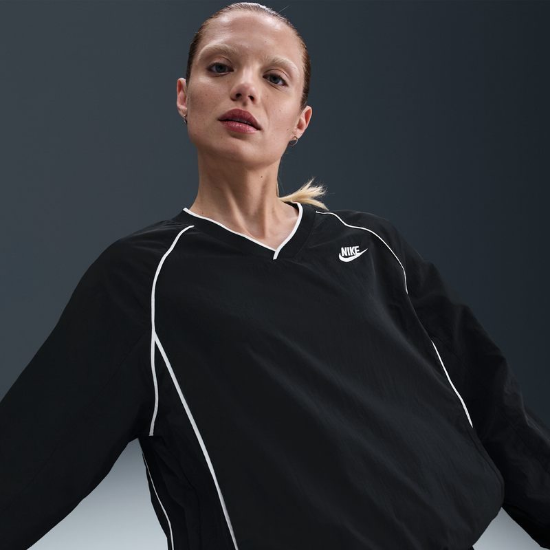 Sudadera sin cierre para mujer Nike Sportswear Windrunner Negro