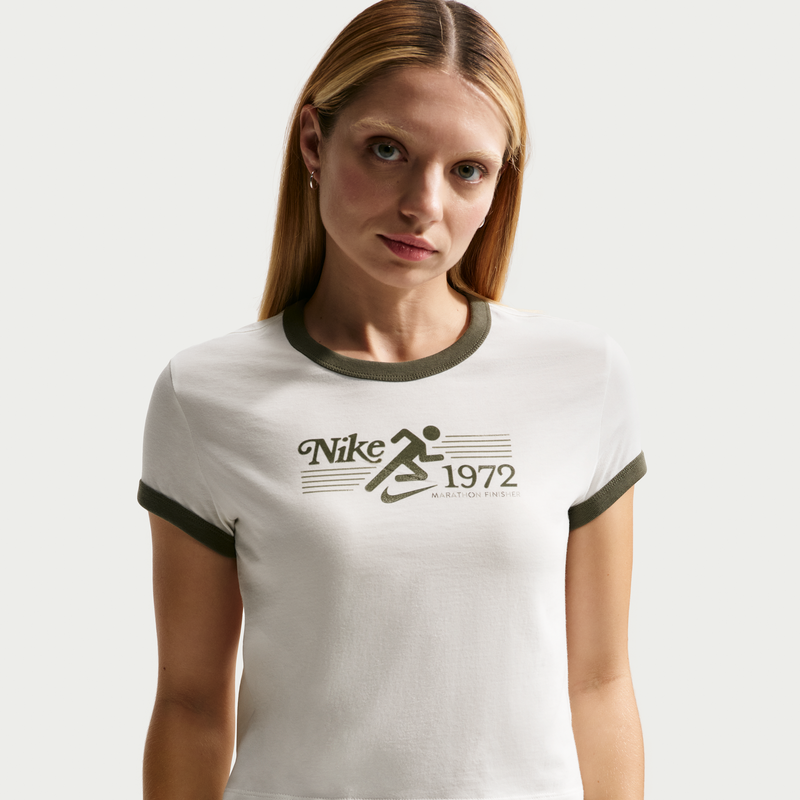 Playera para mujer Nike Sportswear Ringer Blanco