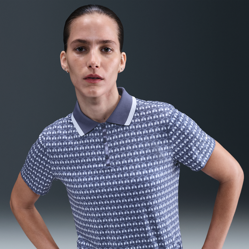 Polo De Golf De Manga Corta Dri-Fit Estampado Para Mujer Nike Tour Morado