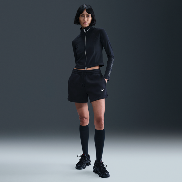 Shorts De Tiro Medio De 10 Cm Para Mujer Nike Sportswear Phoenix Fleece Negro