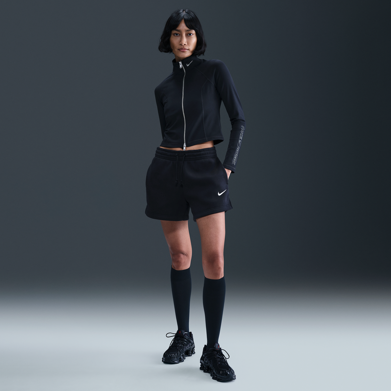 Shorts De Tiro Medio De 10 Cm Para Mujer Nike Sportswear Phoenix Fleece Negro