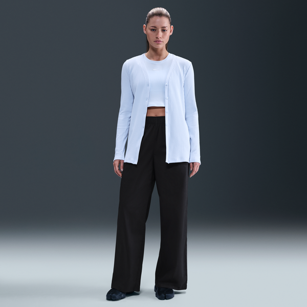 Pants De Tiro Alto Con Dobladillo Abierto Holgados Para Mujer Nike Sportswear Chill Poplin Negro