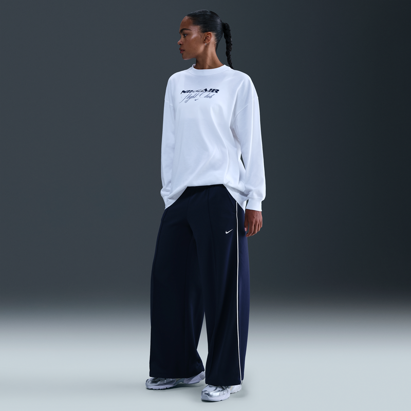 Pants deportivos de tiro medio y pierna amplia para mujer Nike Sportswear Azul
