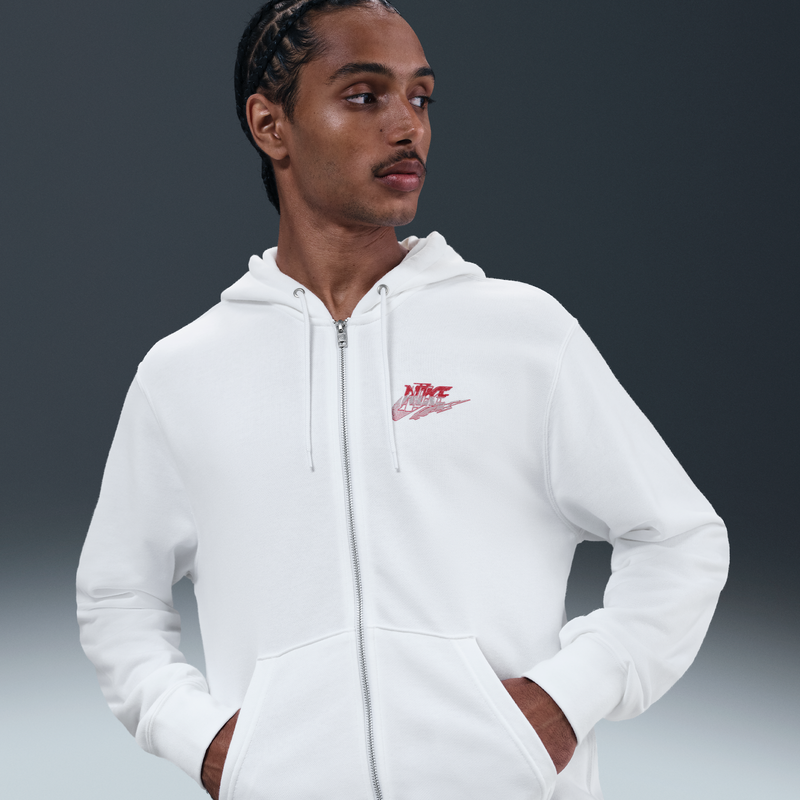 Sudadera Con Gorro De Cierre Completo De French Terry Para Hombre Nike Sportswear Club Blanco