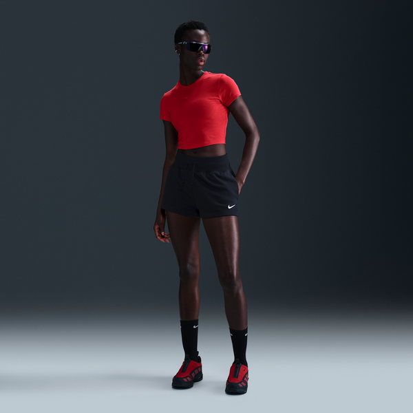 Shorts De French Terry De Tiro Alto Para Mujer Nike Sportswear Phoenix Fleece Negro