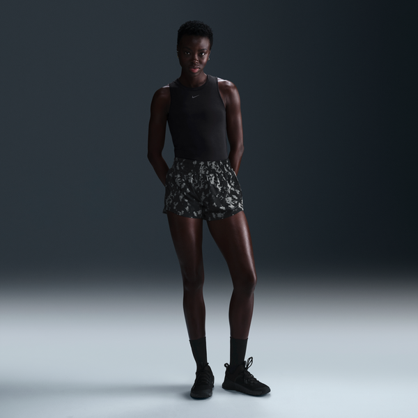 Shorts Dri-Fit Estampados Con Forro De Ropa Interior Para Mujer Nike One Negro