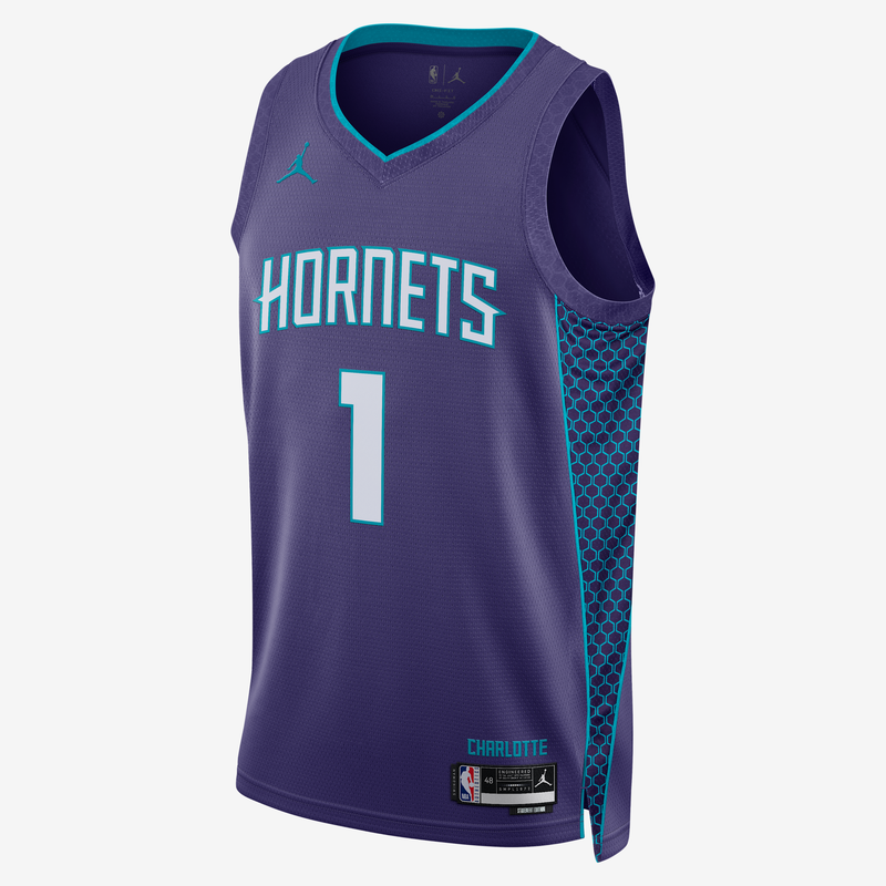 Jersey Jordan Dri-Fit Nba Swingman Para Hombre Charlotte Hornets Statement Edition Morado