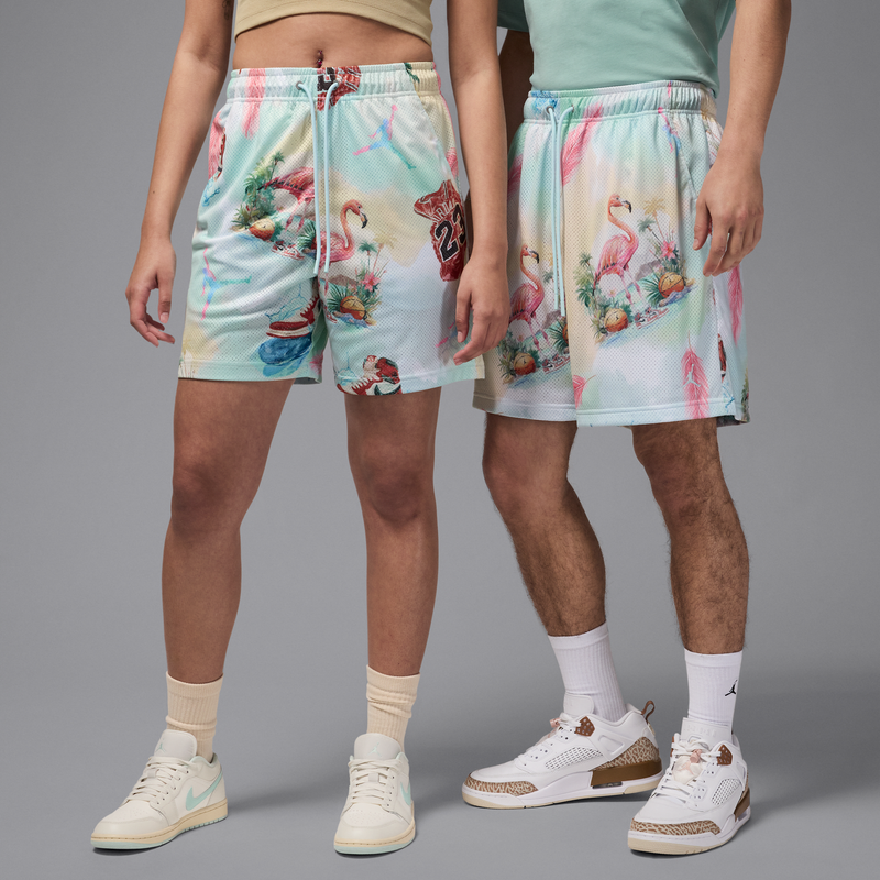 Jordan Essentials Shorts de malla estampados para hombre Blanco