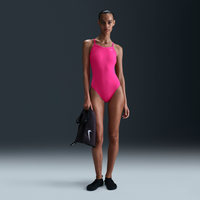 Traje de baño de una pieza con espalda deportiva para mujer Nike HydraStrong Rosa