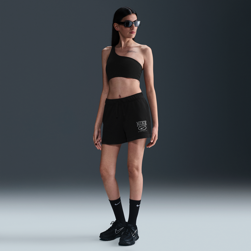 Shorts Con Gráfico De Tiro Medio De 10 Cm Para Mujer Nike Sportswear Club Fleece Negro