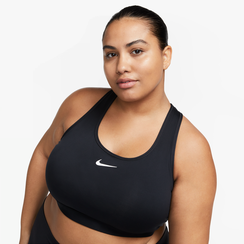 Nike talla grande Bra deportivo con almohadillas para mujer Swoosh Medium Support Negro