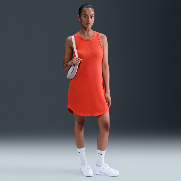 Vestido De Tirantes Con Diseño Tipo Waffle Para Mujer Nike Sportswear Chill Knit Rojo