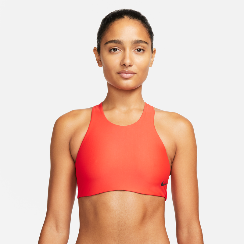 Top de bikini para mujer Nike Hydralock Fusion Rojo
