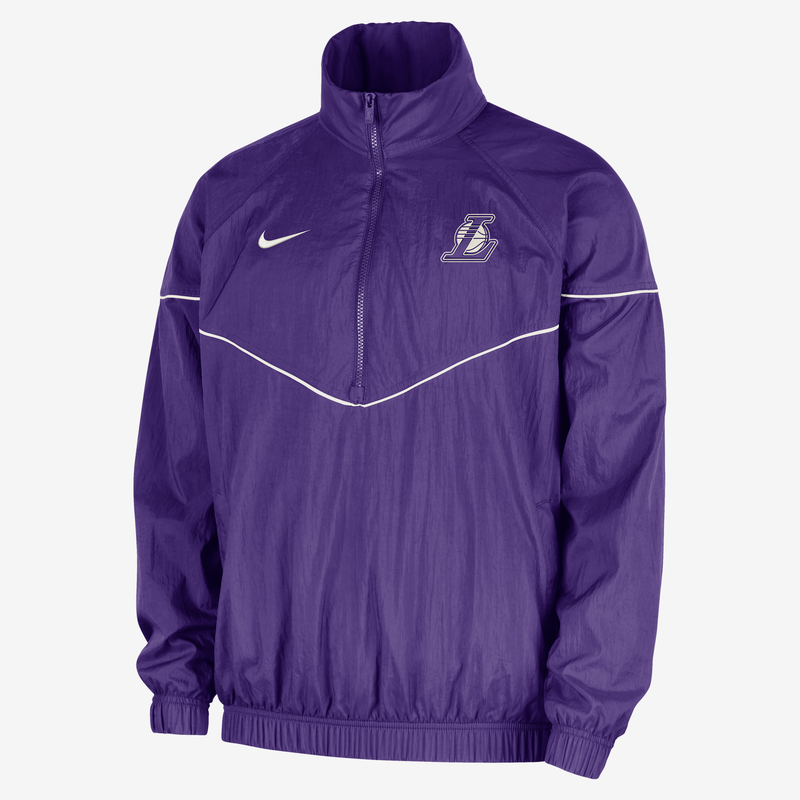 Chamarra tipo anorak Nike de la NBA para hombre Los Angeles Lakers Courtside Windrunner Morado