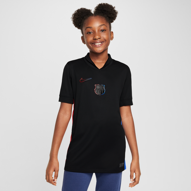 Jersey De Fútbol Nike Dri-Fit Replica Del Fc Barcelona 2024/25 Stadium Away Para Niños Talla Grande Negro