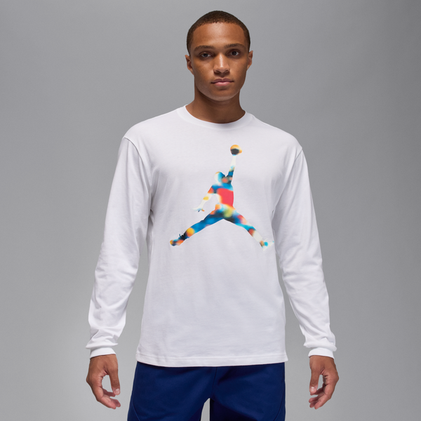 Playera De Cuello Redondo De Manga Larga Jordan Flight Para Hombre Blanco
