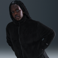 Nike talla grande Chamarra gruesa de tejido Fleece para mujer Sportswear Essential Negro