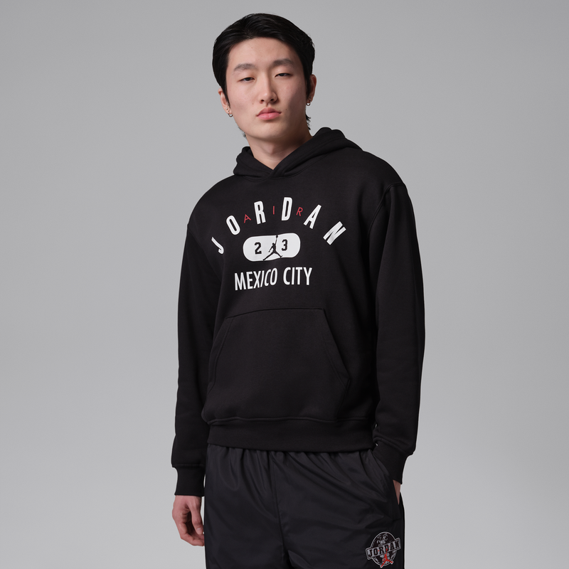 Sudadera con gorro sin cierre Jordan de tejido Fleece para hombre Mexico City Negro