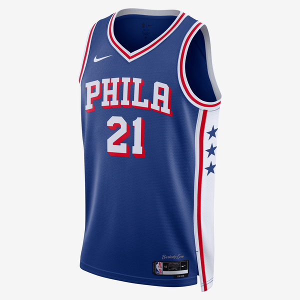 Jersey Nike Dri-Fit De La Nba Swingman Para Hombre Joel Embiid Philadelphia 76Ers Icon Edition Azul