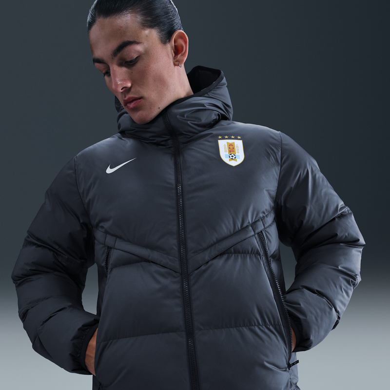 Chamarra de fútbol Nike Storm-FIT con gorro para hombre Uruguay Strike Windrunner PrimaLoft® Azul