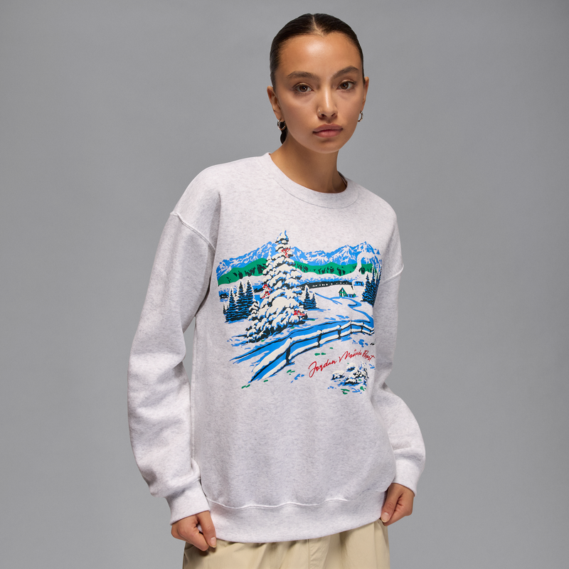 Sudadera De Cuello Redondo Para Mujer Jordan Brooklyn Fleece Marrón