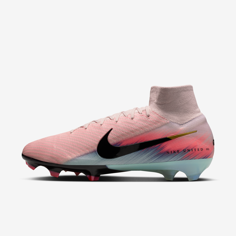 Tacos De Fútbol Para Terreno Firme De Corte High Nike United Mercurial Superfly 10 Elite Rosa