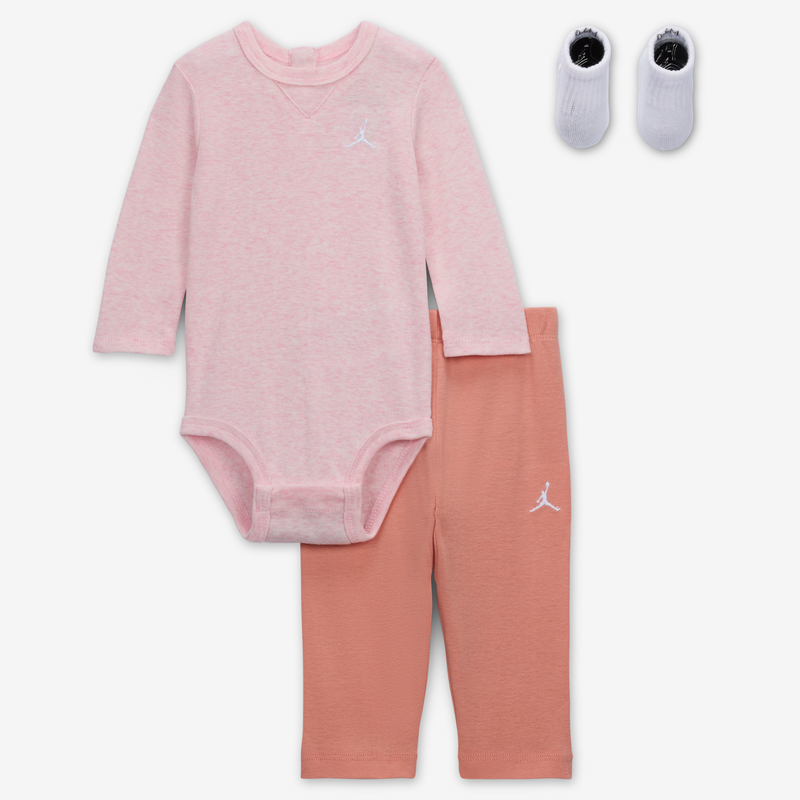 Conjunto En Caja De Body De Manga Larga De Prendas Básicas Para Bebé Jordan Naranja