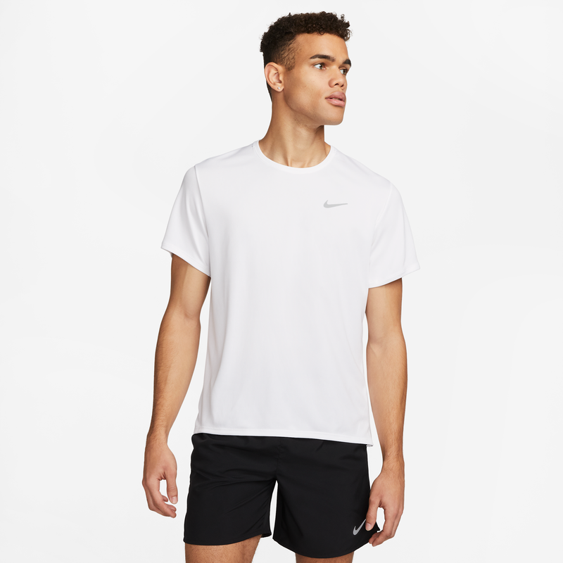 Playera De Correr De Manga Corta Dri-Fit Uv Para Hombre Nike Miler Blanco