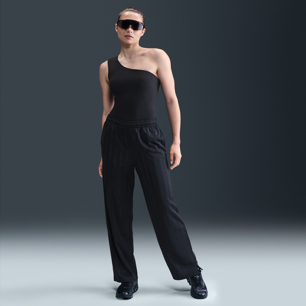 Pants Deportivos De Jacquard A Rayas De Tiro Medio Holgados Para Mujer Nike Sportswear Negro