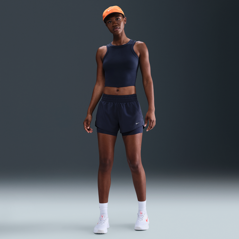 Shorts Dri-Fit 2 En 1 De Tiro Medio De 8 Cm Para Mujer Nike One Azul