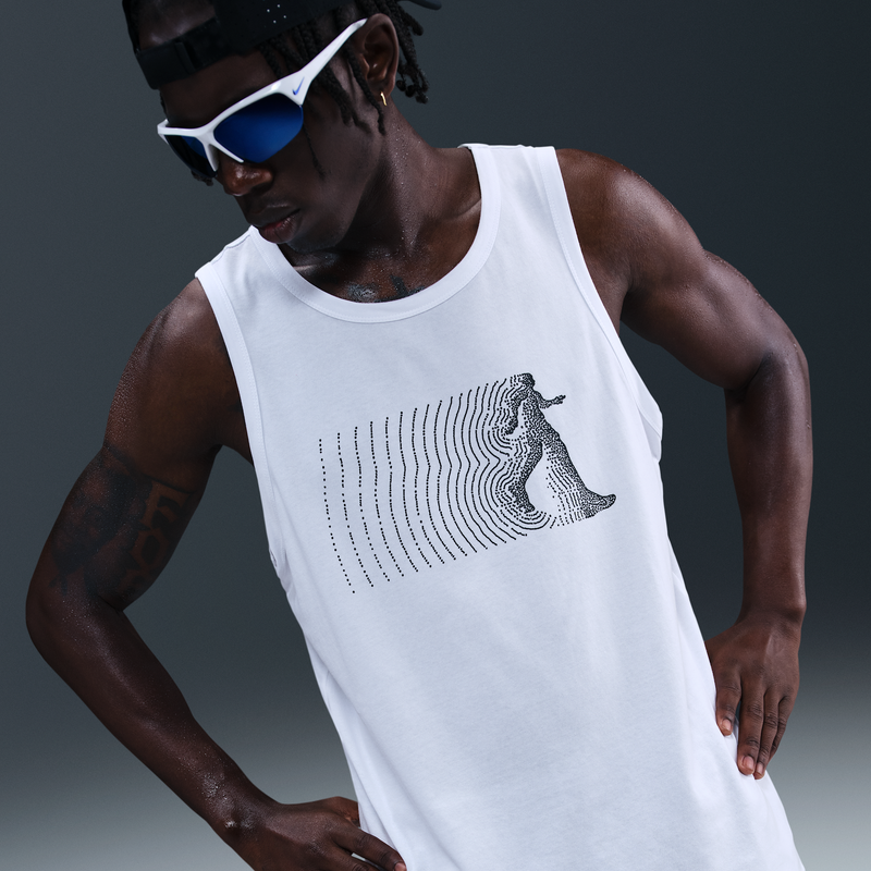 Camiseta de tirantes de correr Dri-FIT para hombre Nike Blanco