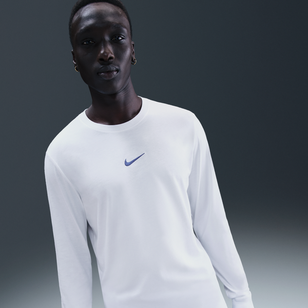 Playera De Básquetbol De Manga Larga Para Hombre Nike Blanco