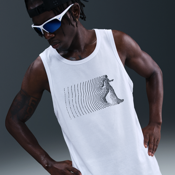 Camiseta De Tirantes De Correr Dri-Fit Para Hombre Nike Blanco