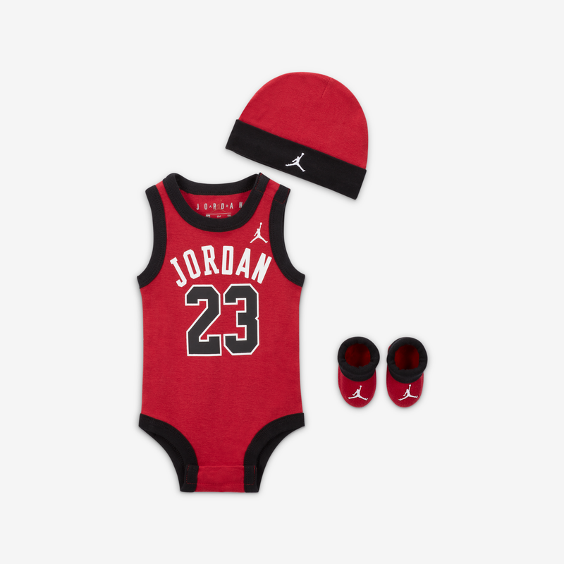Conjunto de body, gorro y botines para bebé Jordan Jumpman Rojo