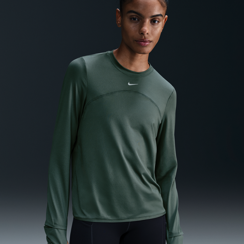 Playera de correr de cuello redondo para mujer Nike Dri-FIT Swift Element UV Verde