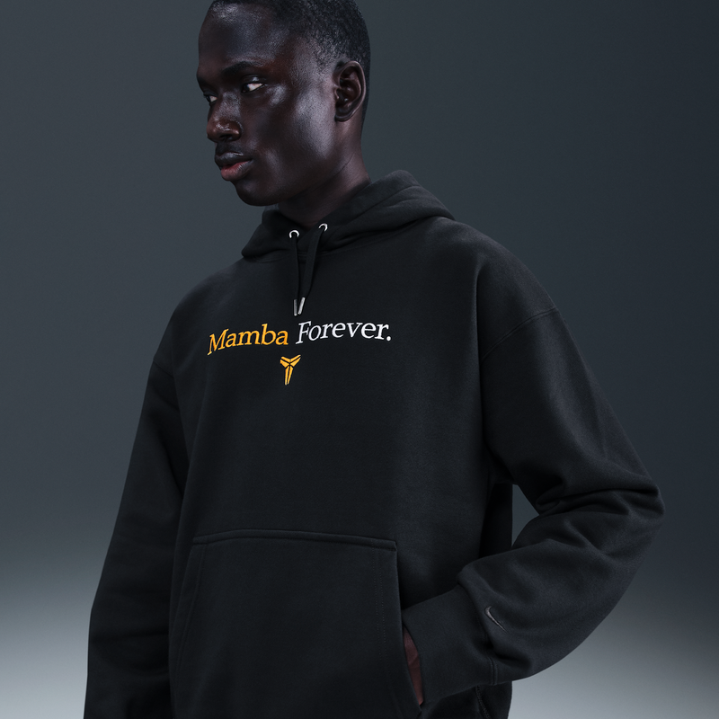 Sudadera con gorro de tejido Fleece para hombre Kobe Negro