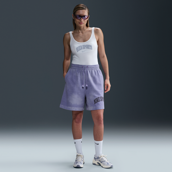 Shorts De French Terry De Tiro Alto Para Mujer Nike Sportswear Phoenix Fleece Morado