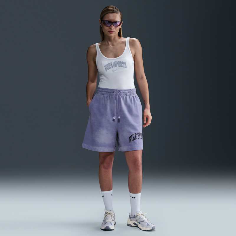 Shorts De French Terry De Tiro Alto Para Mujer Nike Sportswear Phoenix Fleece Morado