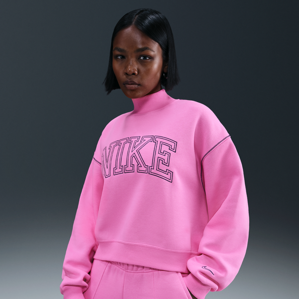 Sudadera De Cuello Alto De Tejido Fleece Para Mujer Nike Sportswear Phoenix Rosa