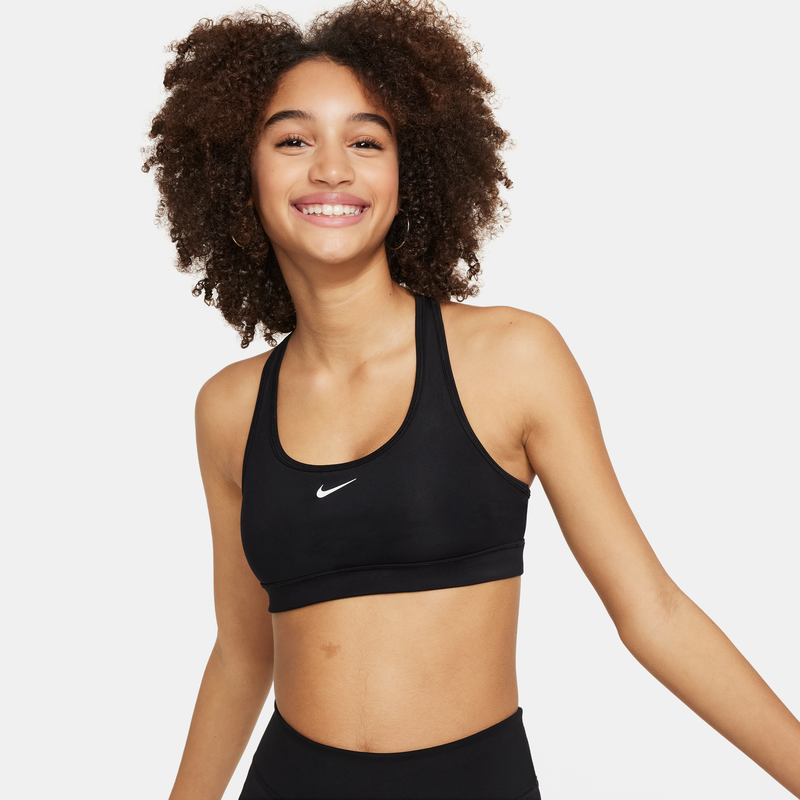 Bra deportivo para niña Nike Swoosh Negro