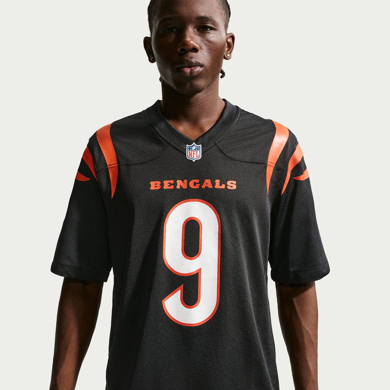 Jersey de fútbol americano Game para hombre NFL Cincinnati Bengals (Joe Burrow) Negro