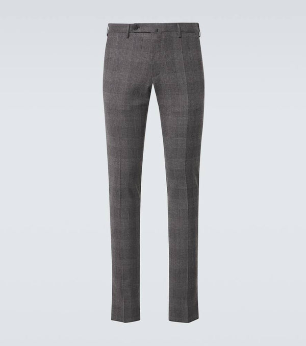 Incotex Checked wool and cashmere slim pants