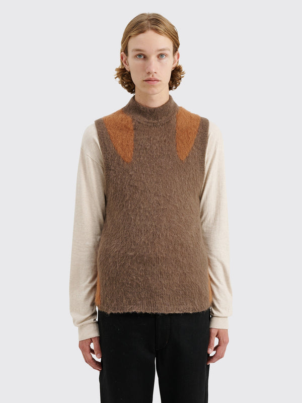 _J.L-A.L_ Liquid Alpaca Vest Grey Brown