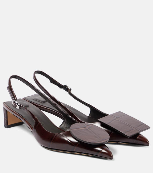 Jacquemus Duelo 40 leather slingback pumps