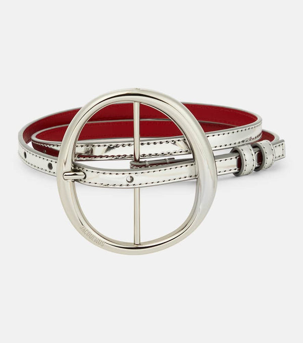 Jacquemus La Ceinture Ronde metallic leather belt