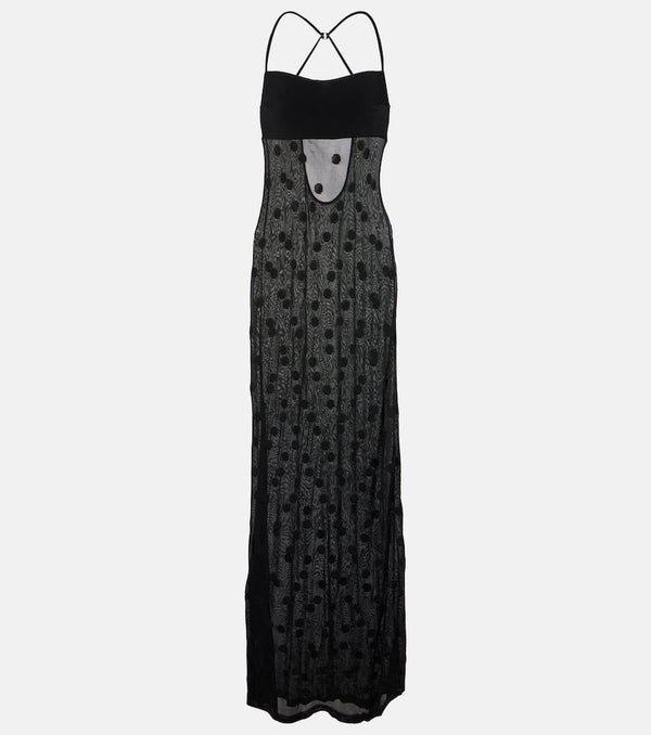 Jacquemus La Robe Maille Puntini polka-dot mesh gown