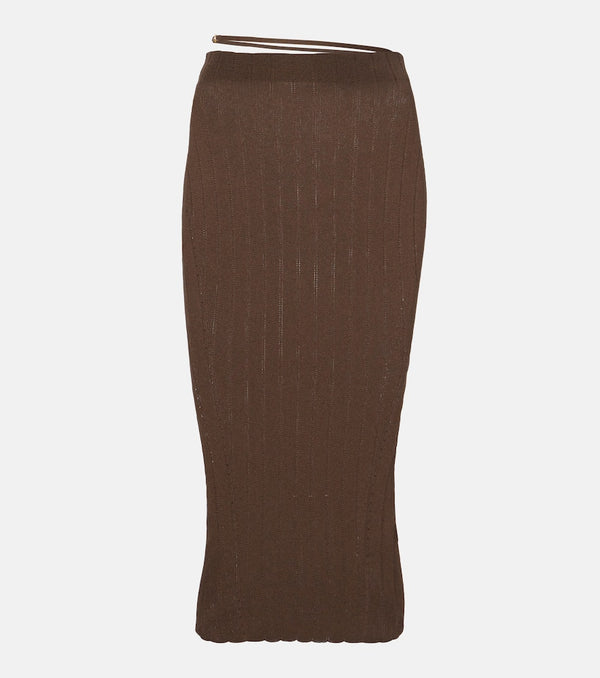 Jacquemus Pralu ribbed-knit midi skirt