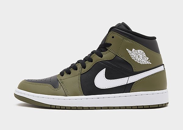 Jordan Air 1 Mid Black/Medium Olive/Sail/White