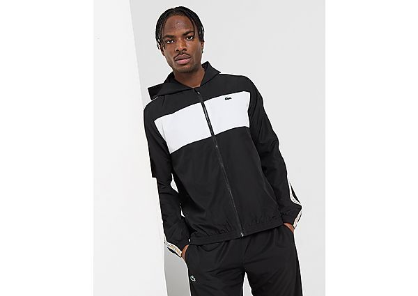 Lacoste Colour Block Taffeta Full Zip Hoodie Black